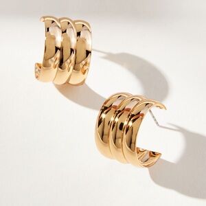 Anthropologie Triple-Layer Hoop Earrings